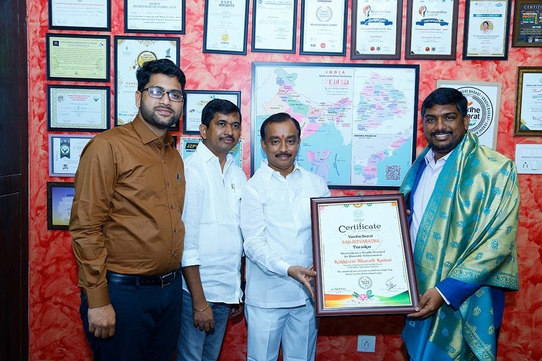 KBK Hospital Founder Kakkireni Bharath Kumar Honored with Sanjeeva Ratna Puraskar.