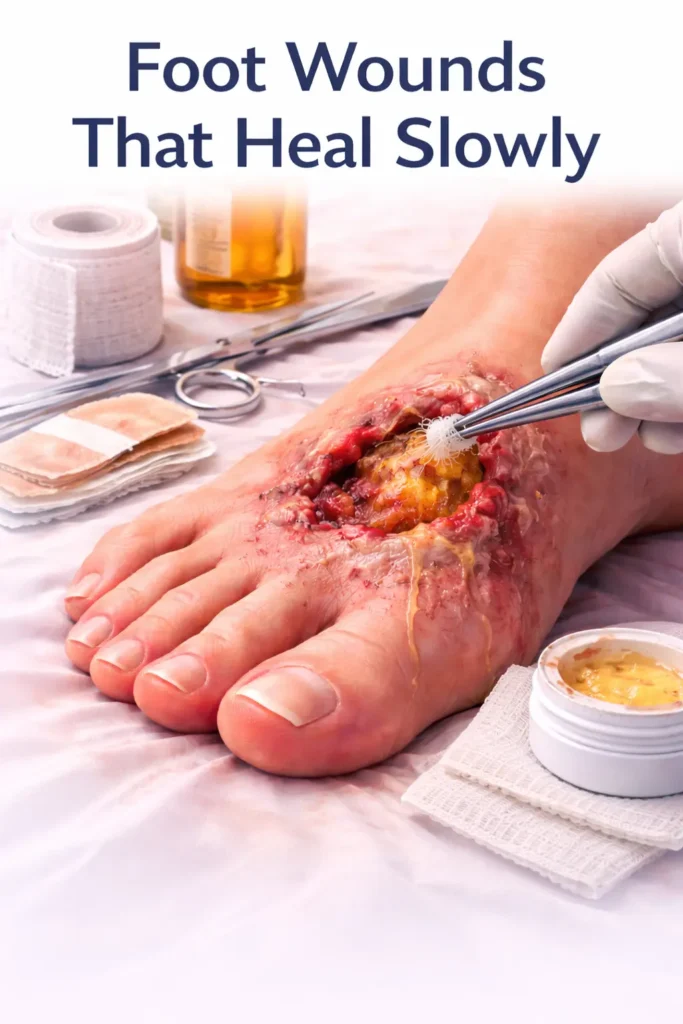 Foot wounds that heal slowly