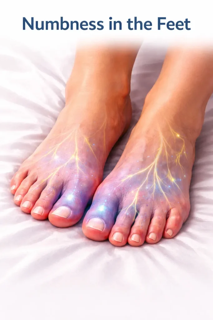 nerve damage sign, Numbness in the feet