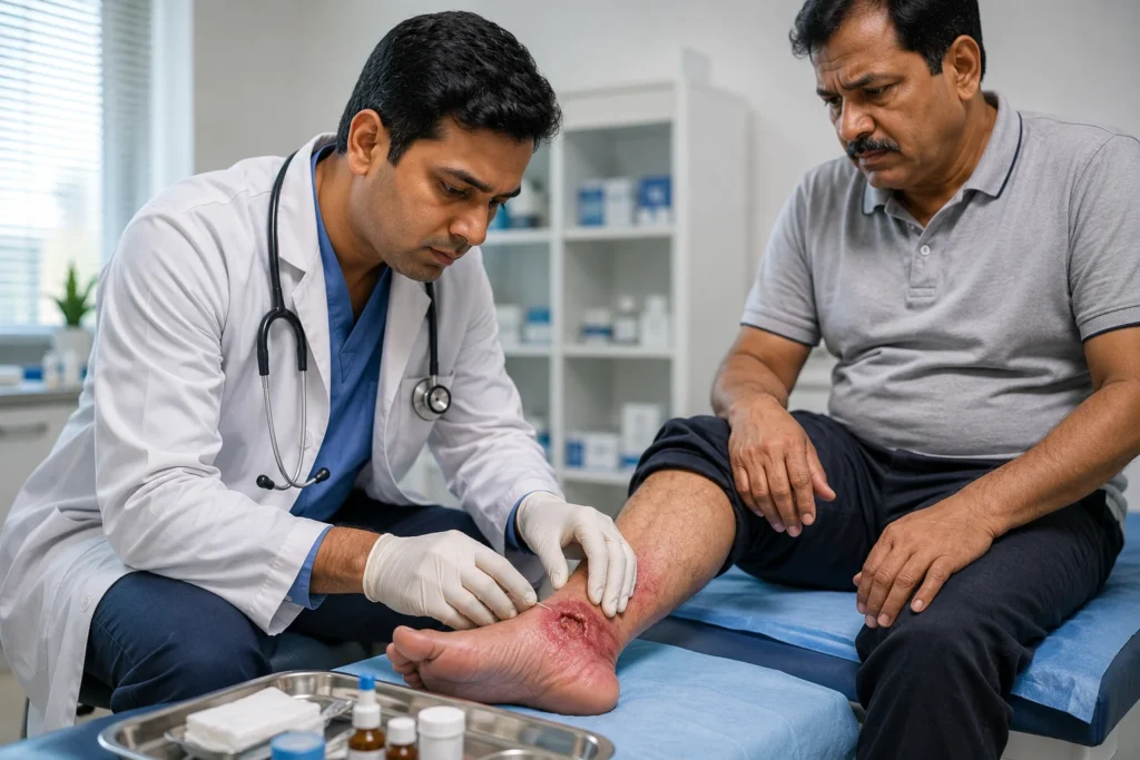 Doctor consultation for severe infection
